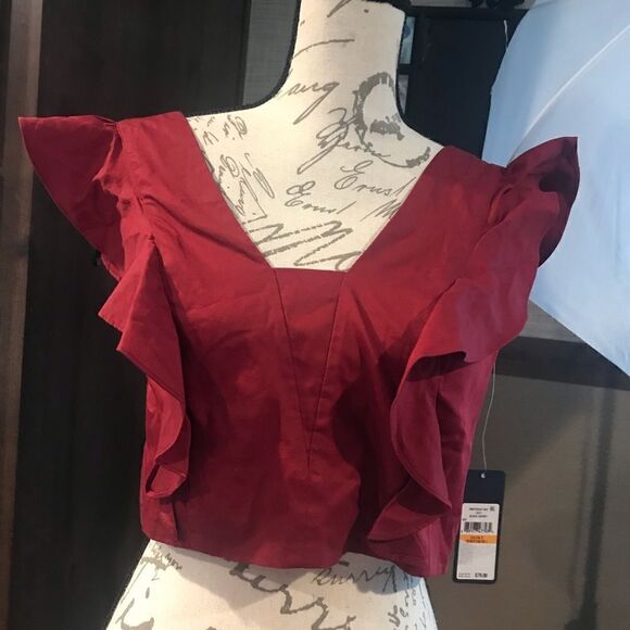 Rachael Ray Marcia Crop Top Black Cherry Size Small - Picture 3 of 12